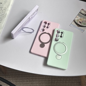 Silicone chân đế trường hợp Đối với Samsung S25 S24 S23 siêu trường hợp dọc ngang đứng kim loại chân đế mềm Silicone đứng trường hợp - Product Image 1