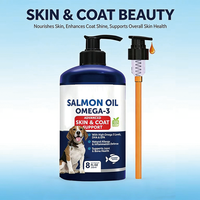 Traitement pour la santé de la peau et du pelage, huile de saumon, soins et suppléments pour animaux de compagnie avec DHA et EPA, marque privée
