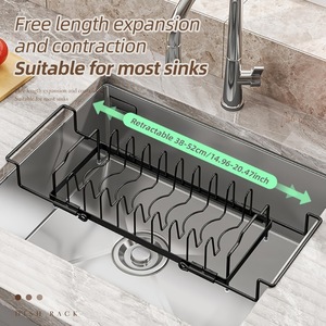 Escurridor de Platos 2 en 1 Expandible para Fregaderos con Bandeja de <span class=keywords><strong>Silicona</strong></span> y Soporte para Cubiertos, Ideal para Encimeras de Cocina - Product Image 2