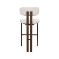 Tabouret de bar moderne rembourré avec structure en métal, tissu doux blanc crème, pour la maison, l'îlot de cuisine, le café, le restaurant