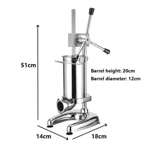 Machine de remplissage de saucisses modèle manuel capacité 2L nouvelle machine à saucisses artisanale farce de saucisses en acier inoxydable avec 4 entonnoirs - Product Image 5