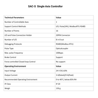 Driver d'impulsions à axe unique SAC-S RS485 Modbus, fréquence maximale 100Kpps pour lignes de production automatisées