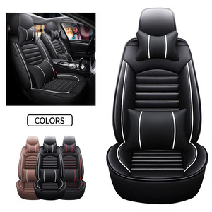 Housses de siège de voiture universelles en cuir PU Couverture complète adaptée aux voitures à cinq sièges - Product Image 3