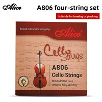 Jeu de cordes pour violoncelle Alice A806, noyau en acier tressé, enroulement en alliage de chrome, processus d'enroulement en nickel et fer