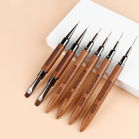 Stylo à pointe ultra-fine double tête en bois de santal pour nail art, dessin de fleurs et détails fins