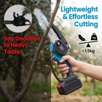 Mini tronçonneuse sans fil AOTUO 21V, 6 pouces, batterie Li-ion rechargeable, qualité industrielle, idéale pour la coupe du bois, l'abattage et la taille des arbres dans les fermes