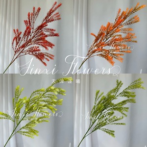 ดอกวิลโลว์สีทองแดงสีเขียวสีส้มประดิษฐ์จาก Jinxi วัสดุตกแต่งงานแต่งงาน ทำจากพีวีซีเนื้อนุ่ม ของตกแต่งบ้าน ห้องนั่งเล่น - Product Image 2