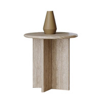 Table d'appoint en travertin naturel Wabi-Sabi, table d'appoint rétro design, table basse en marbre pour salon ou maison d'hôtes
