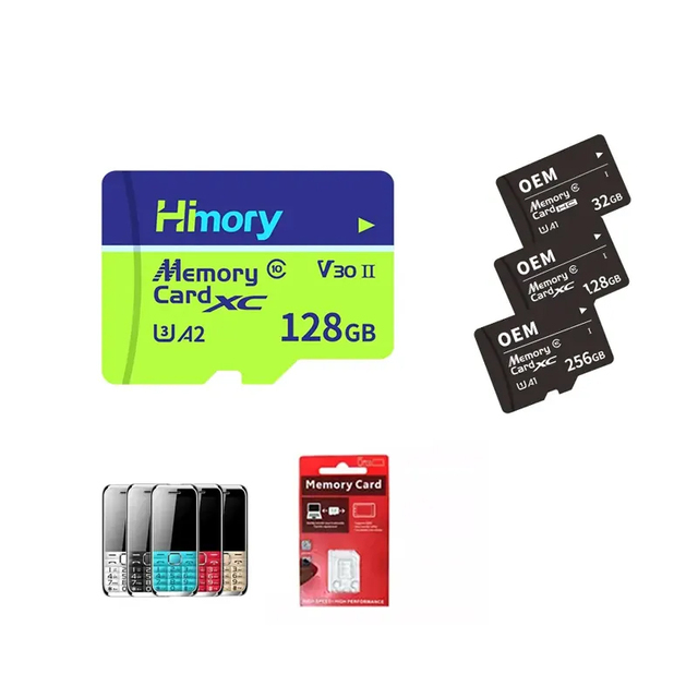 High-Speed V90 Class10 TF Card 2GB-512GB Custom Logo OEM Plastic for Phone CE/FCC/RoHS Certified