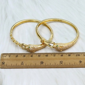Leo Pard Head Bracelet Adjustable 18K Filled <b>Bangles</b> Twisted Punk Zirconia <b>Bangles</b> - Product Image 6