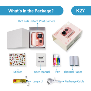<span class=keywords><strong>Mini</strong></span> caméra selfie pour enfants, impression instantanée, papier photo thermique de 2,0 pouces, filtre de projection, caméra vidéo numérique K27 pour enfants - Product Image 6