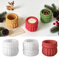 Moule en silicone YS pour pot à laine tricotée de Noël, chaussette à laine, bougie, pot à succulentes, plâtre, béton, conteneur de rangement DIY