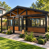 Résidence de vacances au bord de la piscine avec maison conteneur extensible de 20 pieds, design de maison modulaire moderne pour propriétés de vacances privées