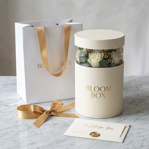 Boîte cylindrique en papier pour bouquet de fleurs fraîches, emballage cadeau, logo personnalisé, boîte de livraison de fleurs, vente en gros - Product Image 1