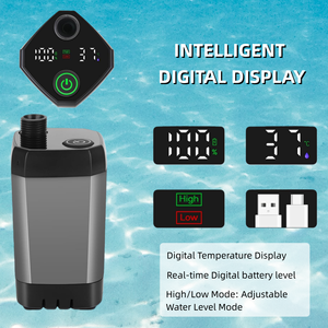 Douche de camping portable étanche IPX7 avec pompe, batterie rechargeable 6000 mAh et écran LED intelligent pour la randonnée, les voyages, la voiture et les animaux de compagnie - Product Image 2