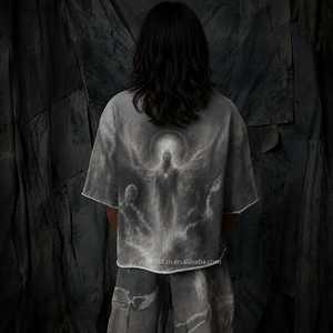 T-shirt sérigraphié OEM 400 g/m² en coton épais 100 % délavé à l'acide, coupe oversize Panteras - Product Image 1