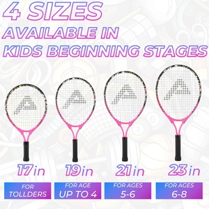 AMA Sport-Raquette de tennis rose d'usine pour enfants de 2 à 10 ans avec housse pour débutant - Product Image 5