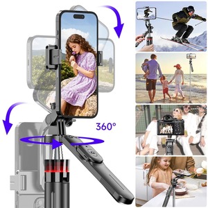 Bâton de selfie portable 360 °   Support de téléphone rotatif extensible de 1,35 mètre avec trépied télécommandé pour diffusion en direct - Product Image 6