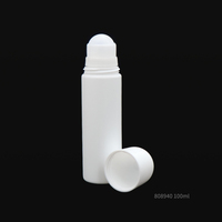 Flacon cylindrique en plastique de 100 ml avec bille roll-on pour déodorant