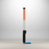 Bâtons lumineux à piles 51,5 cm, 42 LED rechargeables, lumière claire et clignotante, bâton de signalisation de sécurité rouge