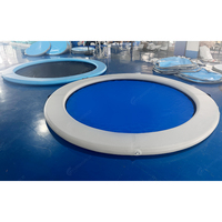 Île flottante gonflable de luxe, hamac flottant rond, lit flottant de 10 pieds pour bronzer