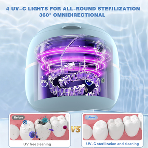Ultrasonic Cleaner 200ML 45kHz UV Sterilizer For Jewelry Dentures Aligners Household Use With Digital <b>Timer</b> - Product Image 6