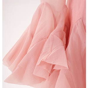 เดรสสั้นผู้หญิงแฟชั่น แขนระบายเดี่ยว แต่งระบายหลายชั้น ชายเสื้อผ้าต่อผ้าแบบระบาย - Product Image 5