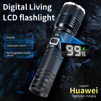 Lampe torche puissante à longue portée à haut lumen, lampe torche LED rechargeable 26650, lampe torche puissante