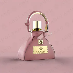 Lady Style Pink Color Parfum Bottle Square Fragrance Glass Perfume Bottle OEM ODM