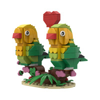 Jeu de construction créatif 'Amorous Birds' MOC à assembler soi-même - 40 pièces en plastique ABS - Excellent cadeau pour les jeunes passionnés de briques