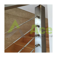 ACE Nouveau Design Intérieur/Extérieur Escalier Câble Métallique Balustrade Main Courante Aluminium Balcon Poteau Vertical