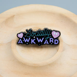 Chine fabricant personnalisé émail broche maladresse sociale sérigraphie métal artisanat dur émail broche - Product Image 4