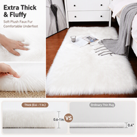 Tapis épais en fausse fourrure, moelleux et doux, pour chambre à coucher, décoration intérieure, salon, tapis de sol
