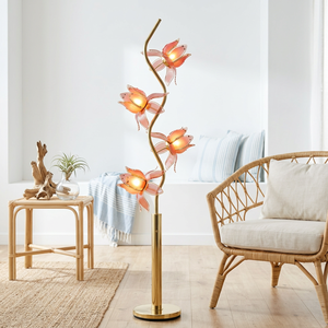 Lampe sur pied créative à pétales de lotus, luminaire multi-têtes pour une décoration intérieure esthétique - Product Image 1