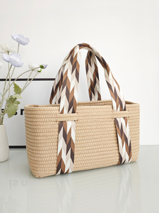 Bolsa de Playa Portátil de Cuerda de Algodón Tejida a Mano, Venta al Por Mayor de Fábrica Yiyou, para Vacaciones de Verano, Cesta de Almacenamiento para Pañales de Bebé - Product Image 3