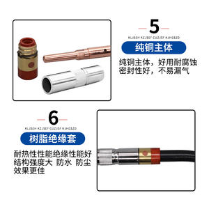 Antorcha de soldadura MIG Panasonic KR200 350 500 con cuello de cisne, cable engrosado, mango de soldadura CO2, longitud personalizada, soporte OEM - Product Image 4