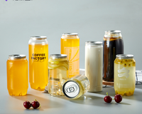 Boîtes de boisson en PET vides de haute qualité avec logo personnalisé, avec couvercle en aluminium à clapet, transparentes, tailles 200ml-650ml, pour thé, gâteaux et desserts