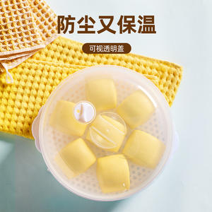 หม้อนึ่งอาหารแบบสองชั้น ฝาปิดกระจก วัสดุ PP ปลอดภัยสำหรับไมโครเวฟ เป็นมิตรกับสิ่งแวดล้อม สำหรับการปรุงอาหาร - Product Image 3