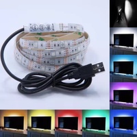 Mini contrôleur USB bricolage 5V LED Kit de bande lumineuse TV avec 1M 2M 3M 5050 IP65 blanc noir PCB App Mode de contrôle 30Led rétro-éclairage