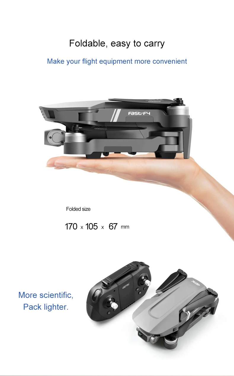 F4 Drone, Foldable; easy to carry Make your flight equipment more convenient Fasbf4 Foldable