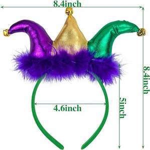 عصابة رأس ماردي غرا نيو أورليانز سانت سمينة كرنفال يوم الأربعاء ملابس رأس مهرج لوازم حفلات ترويجية - Product Image 2