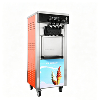 Máquina Comercial Vertical de Helado Suave de 20-28L/H, de Acero Inoxidable con Control Digital Automático para Yogur Congelado, Frutas, Leche o Agua