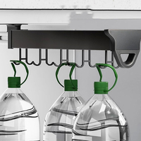 Porte-ustensiles de cuisine multifonctionnel avec crochet à double rangée Organisateur de casseroles et de poêles pour armoire