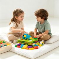 Ensemble de 58 pièces de jouets de construction pour enfants, maison de poupée DIY, éducatif, en plastique ABS de haute qualité, aire de jeux familiale