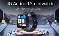 Montre connectée Android 11.0 avec grand écran de 2,64 pouces, double caméra 4G, Wifi, GPS, appels téléphoniques