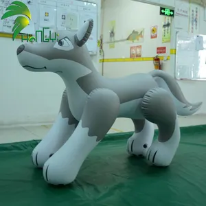 पीवीसी लंबी Funy Hongyi Inflatable ग्रे वुल्फ कार्टून पशु खिलौना