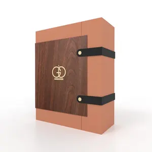 Caixa de papel magnética skincare e embalagem de cosméticos, cor laranja com dois cintos, decoração de luxo, caixa de presente