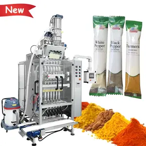 Automatic pepper powder packaging multi line small stick sachet spice turmeric powder packing machine