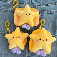 Porte-clés en peluche Kawaii en forme de petite étoile jaune, personnalisé en usine, porte-clés en peluche, porte-monnaie, porte-clés en peluche