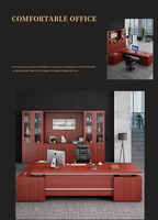 Bureau de direction moderne de 2m pour PDG Mobilier de bureau en bois Bureau de direction rouge